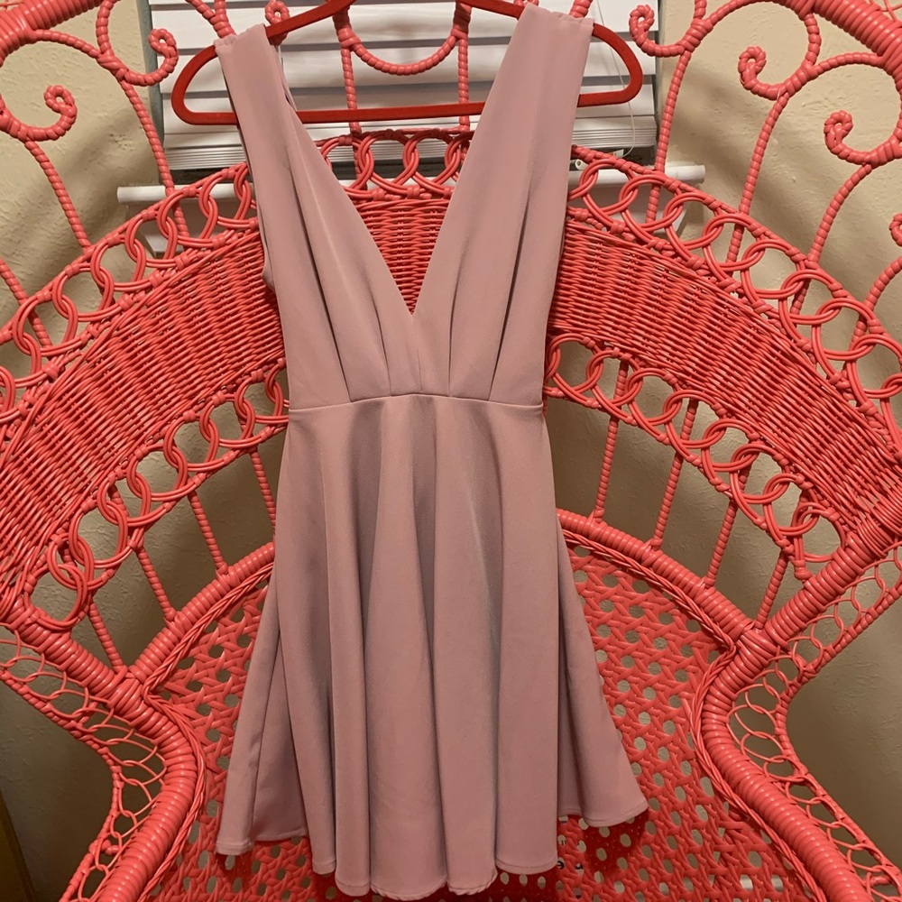 Mauve Deep v skater dress